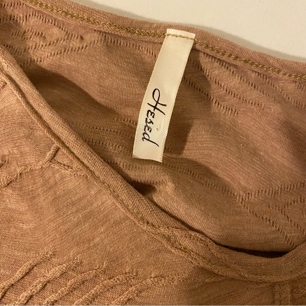 Hesed Small Textured Camel Long Sleeve Shirt - Picture 8 of 10